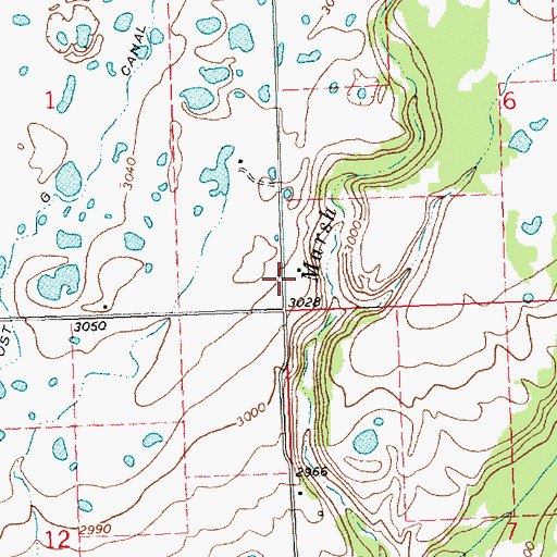 Topographic Map of 19N19W06CCCB01 Well, MT