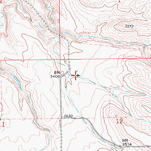 Topographic Map of 19N14E12BBB_01 Well, MT