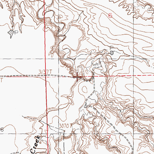 Topographic Map of 19N22E06CCD_01 Well, MT