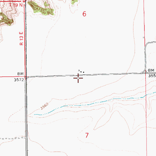 Topographic Map of 19N14E07BAA_01 Well, MT