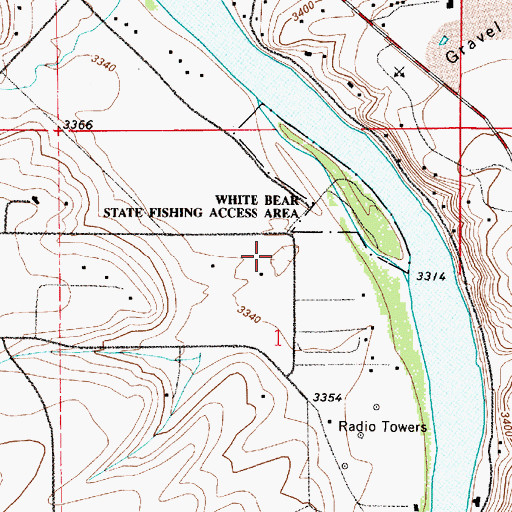 Topographic Map of 19N03E01ACBB01 Well, MT