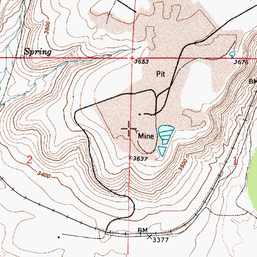Topographic Map of 19N02E01BCBC01 Well, MT