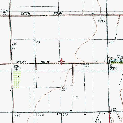 Topographic Map of Ditch Number 49, AR