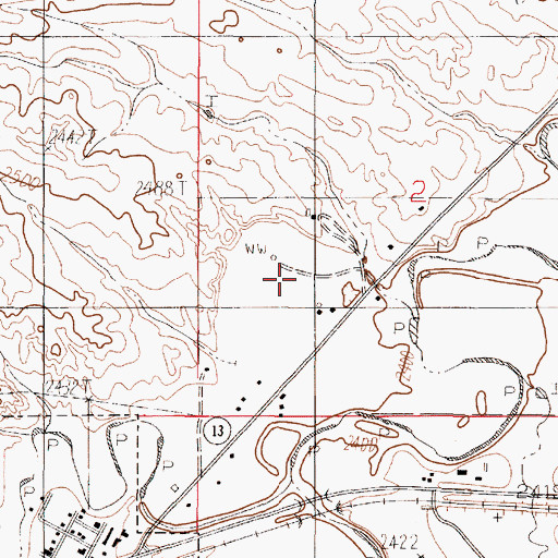 Topographic Map of 19N48E02CBDA01 Well, MT