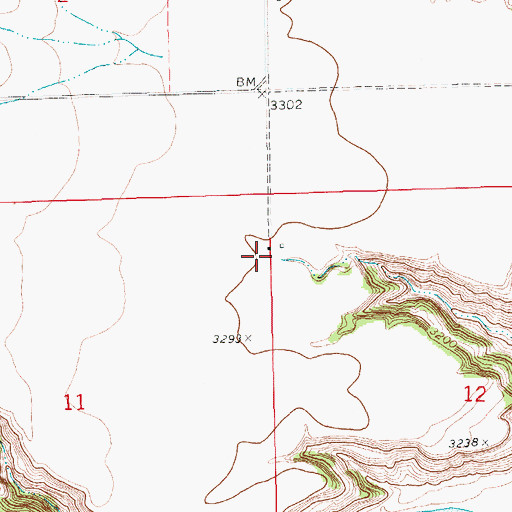 Topographic Map of 19N16E11AAA_01 Well, MT