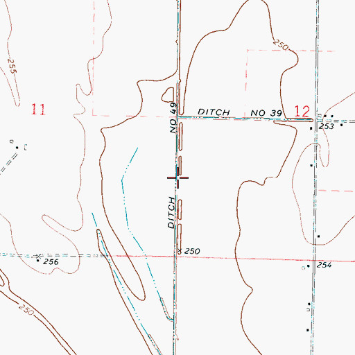 Topographic Map of Ditch Number 49, AR