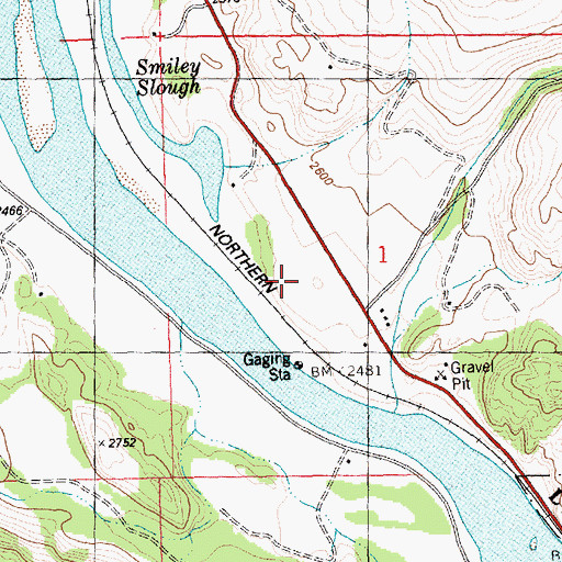 Topographic Map of 19N26W01CAB_01 Well, MT