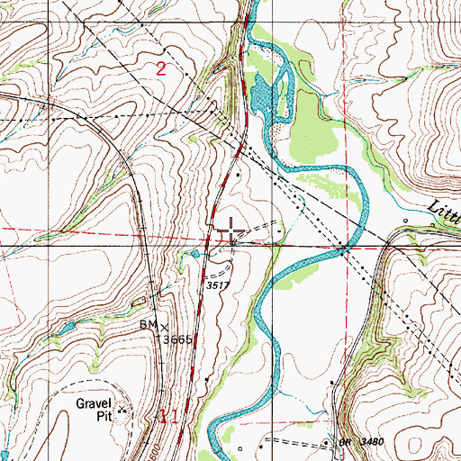 Topographic Map of 19N06E02DCDA01 Well, MT