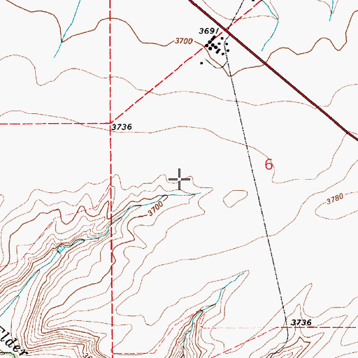 Topographic Map of 19N06E06B___01 Well, MT