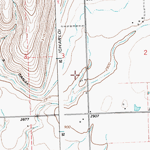 Topographic Map of 19N21W03DDA_01 Well, MT