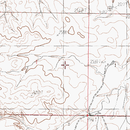 Topographic Map of 19N44E01ADCD01 Well, MT