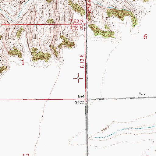 Topographic Map of 19N13E01DA__01 Well, MT