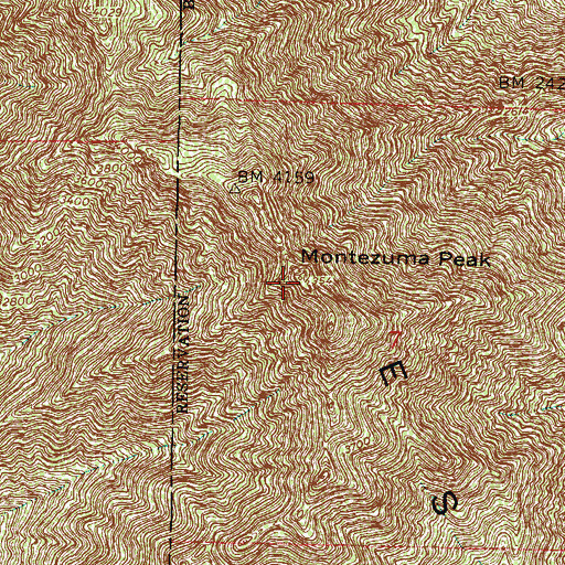 Topographic Map of Montezuma Peak, AZ