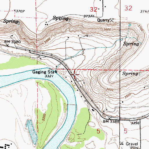 Topographic Map of 19N03E05BABA01 Well, MT