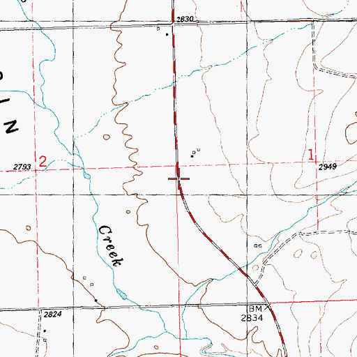 Topographic Map of 19N24W01CBB_01 Well, MT