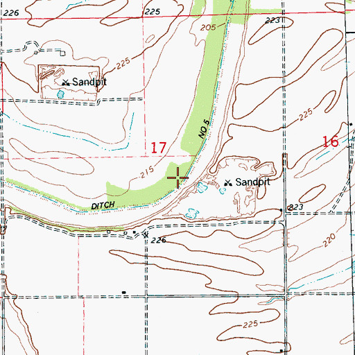 Topographic Map of Ditch Number 5, AR