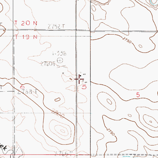 Topographic Map of 19N53E05BCBC01 Well, MT