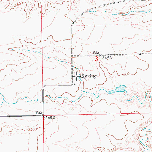 Topographic Map of 19N14E03CAC_01 Spring, MT
