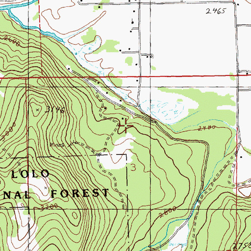 Topographic Map of 19N26W03ACBC01 Well, MT