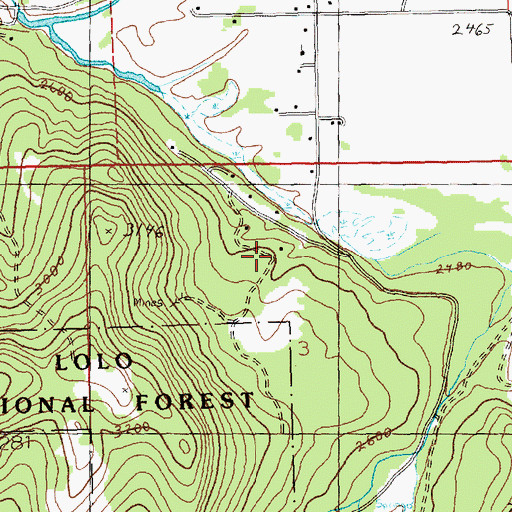 Topographic Map of 19N26W03BDAC01 Well, MT