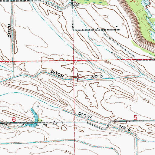 Topographic Map of Ditch Number 5, AR