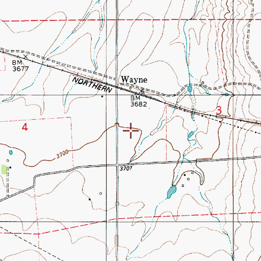 Topographic Map of 19N06E03B___01 Well, MT