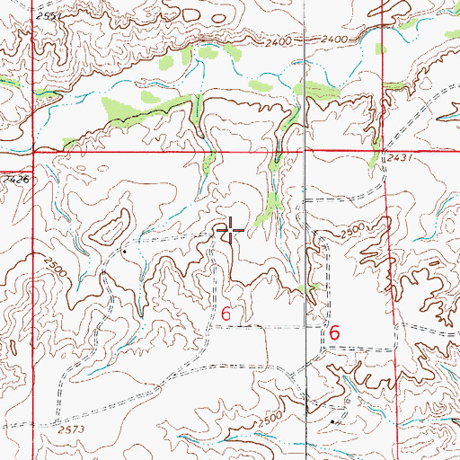 Topographic Map of 19N56E06ABCD01 Well, MT