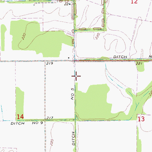 Topographic Map of Ditch Number 5, AR