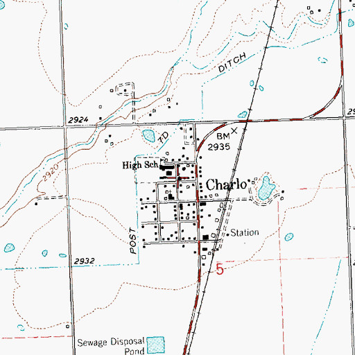 Topographic Map of 19N20W05BAD_01 Well, MT