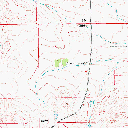 Topographic Map of 19N15E05BDB_01 Well, MT