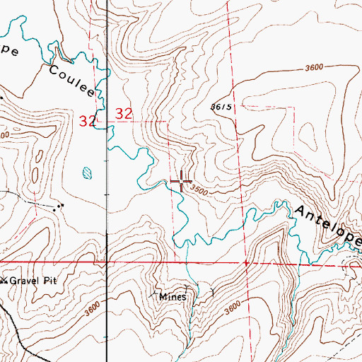 Topographic Map of 20N05E32D___01 Well, MT