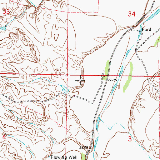 Topographic Map of 19N42E03B___01 Well, MT
