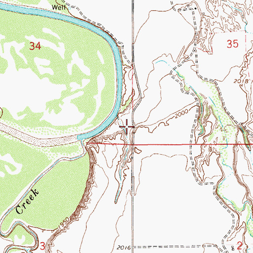 Topographic Map of 20N58E34DDD_01 Well, MT