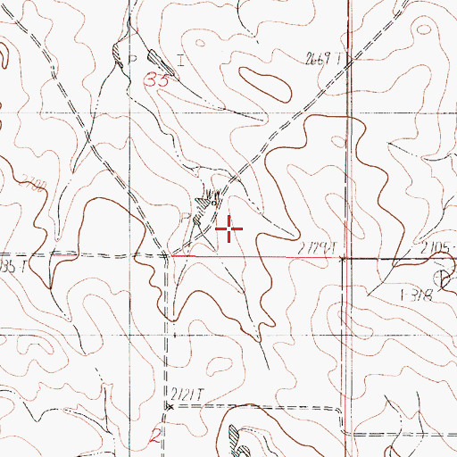 Topographic Map of 20N46E35DCAC01 Well, MT