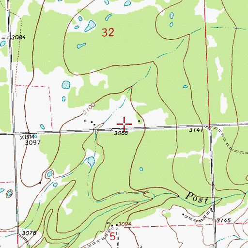Topographic Map of 20N19W32DCC_01 Well, MT