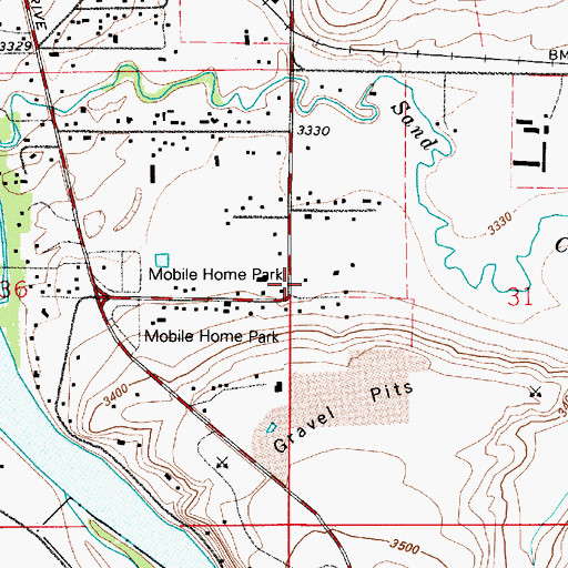 Topographic Map of 20N04E31BCCC01 Well, MT
