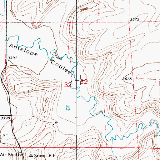 Topographic Map of 20N05E32____01 Well, MT