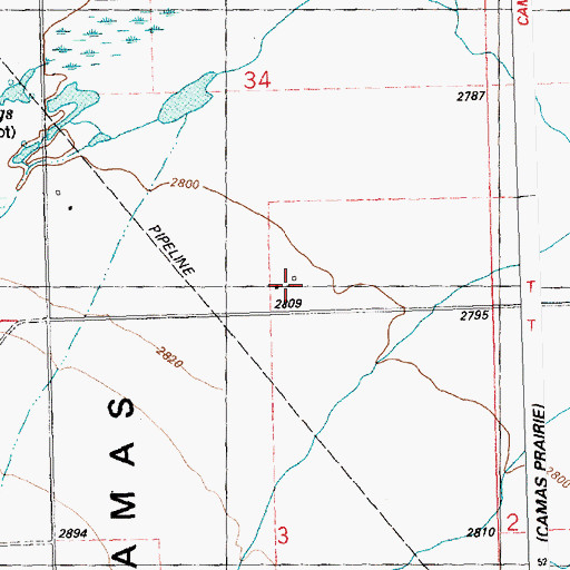 Topographic Map of 20N24W34DCC_01 Well, MT
