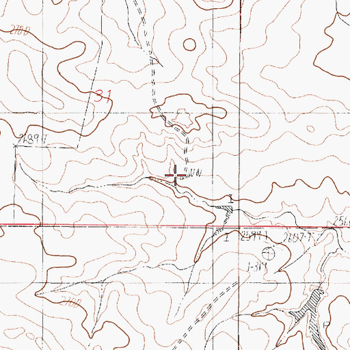 Topographic Map of 20N47E31DDBC01 Well, MT