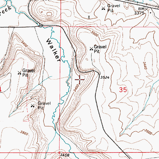 Topographic Map of 20N04E35BCDB01 Well, MT