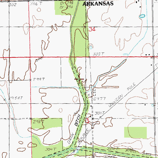 Topographic Map of Ditch Number 5, AR