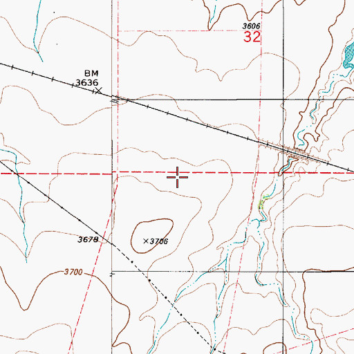 Topographic Map of 20N06E32____01 Well, MT