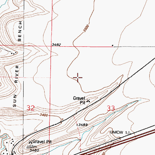 Topographic Map of 20N02E33B___01 Well, MT