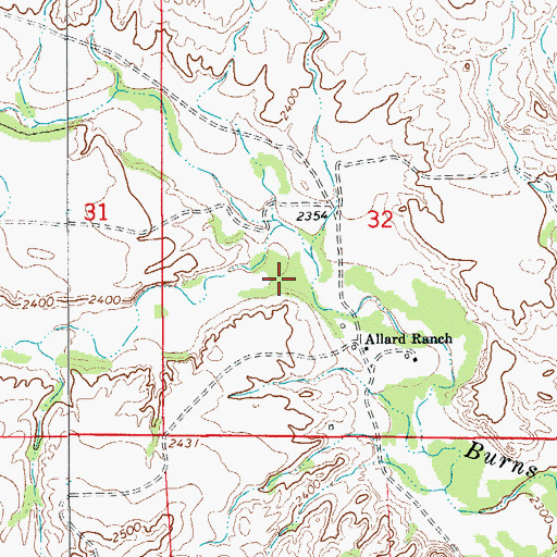 Topographic Map of 20N56E32CABC01 Spring, MT