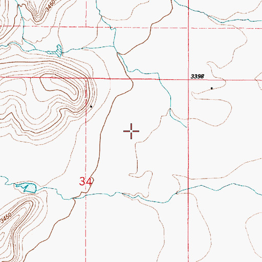 Topographic Map of 20N01E34A___01 Well, MT