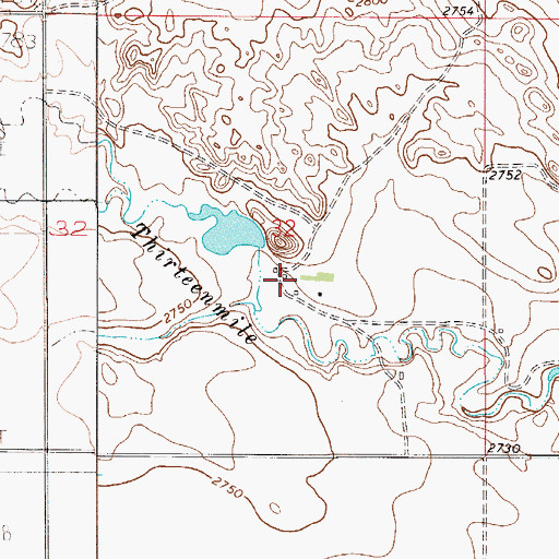 Topographic Map of 20N53E32DBBD01 Well, MT