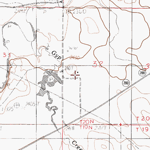 Topographic Map of 20N49E32CBAC01 Well, MT