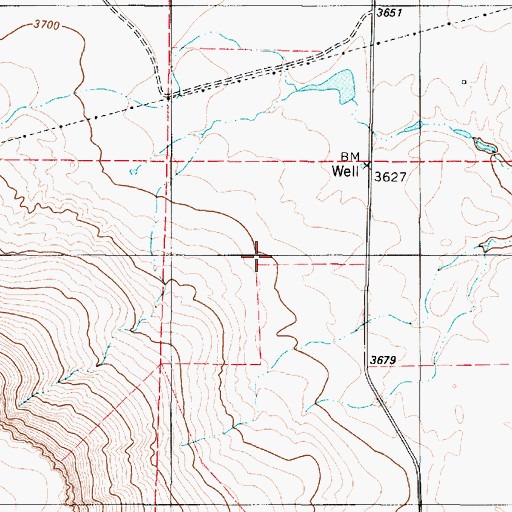 Topographic Map of 20N01W34B___01 Well, MT