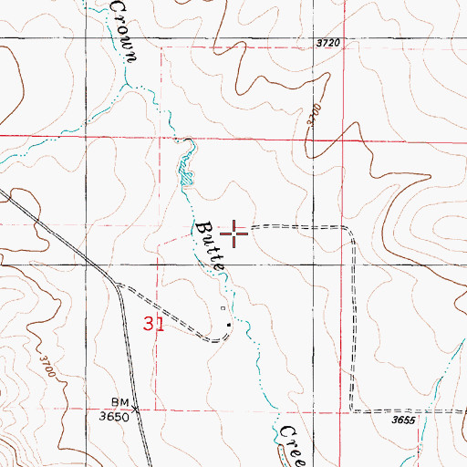 Topographic Map of 20N02W31A___01 Well, MT
