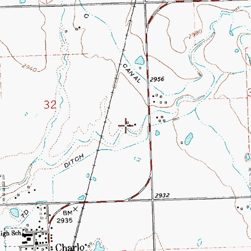 Topographic Map of 20N20W32DAA_01 Well, MT